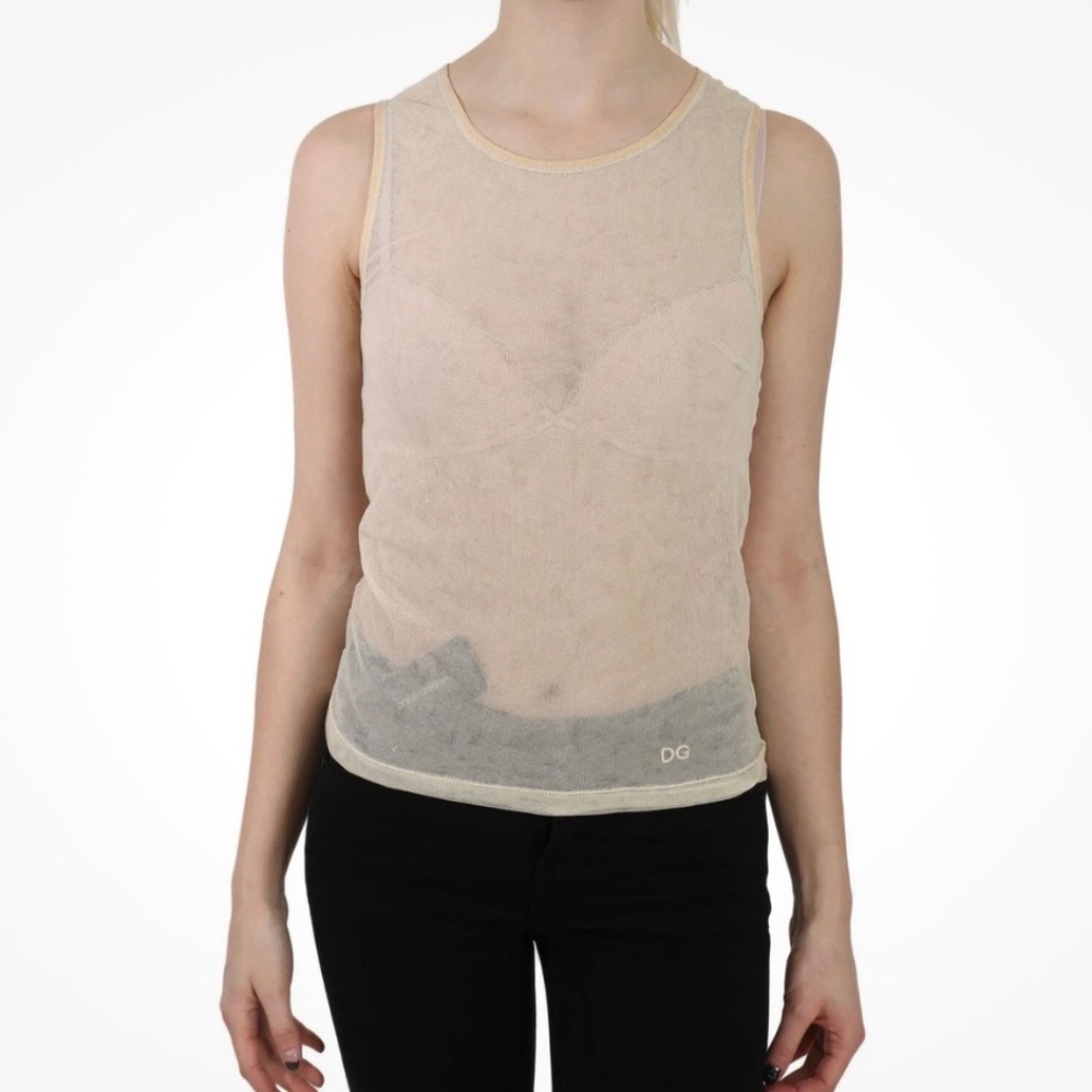 NWT Dolce and Gabbana Transparent Tank Top, Y2K, Mesh, Clear, Netted.